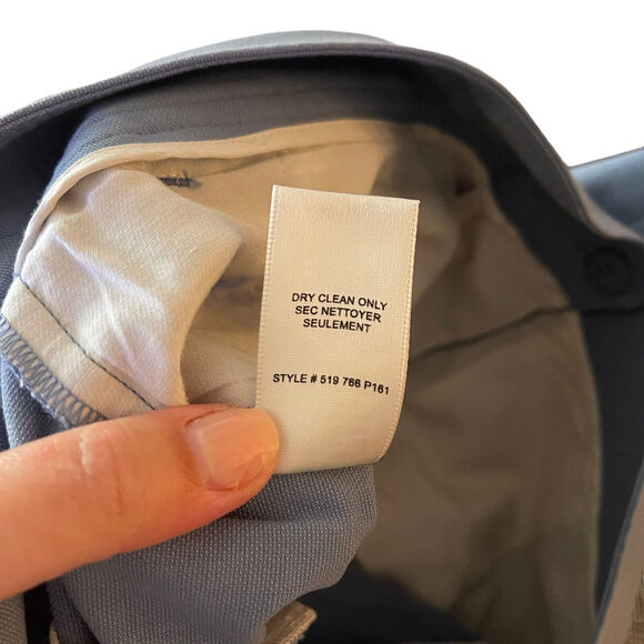 Rebecca Taylor 6 Stretch Cotton Suit Tailored Dress Pants Blue High Rise - Picture 4 of 10